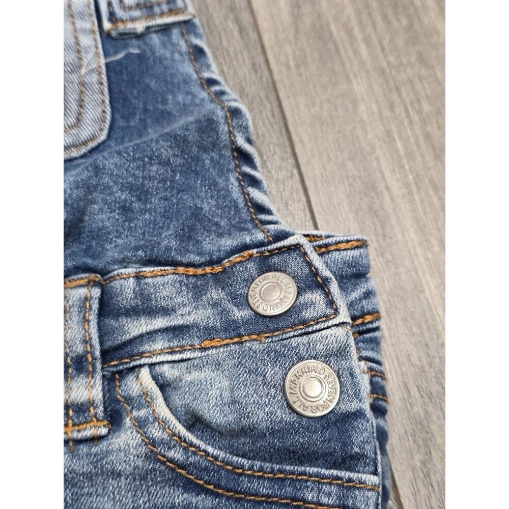7 For All Mankind Overalls Denim Pants Blue Girls Size 18 months A006063 - Picture 7 of 11